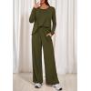 imagePRETTYGARDEN Womens 2 Piece Lounge Fall Sets 2025 Casual Long Sleeve Pajamas Comfy Pants Matching Travel Outfits ClothesArmy Green