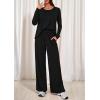 imagePRETTYGARDEN Womens 2 Piece Lounge Fall Sets 2025 Casual Long Sleeve Pajamas Comfy Pants Matching Travel Outfits ClothesBlack