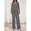 imagePRETTYGARDEN Womens 2 Piece Lounge Fall Sets 2025 Casual Long Sleeve Pajamas Comfy Pants Matching Travel Outfits ClothesDark Grey