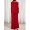 imagePRETTYGARDEN Womens 2 Piece Lounge Fall Sets 2025 Casual Long Sleeve Pajamas Comfy Pants Matching Travel Outfits ClothesRed