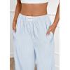 imagePRETTYGARDEN Womens Striped Pajama Pants 2025 Fall Fashion Clothing Lounge Sleep Pj Bottoms Comfy Casual Wide Leg TrousersLight Blue