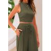 imagePRETTYGARDEN 2 Piece Sets for Women 2025 Summer Sleeveless Tank Ribbed Travel Beach Vacation Spring Lounge Wear OutfitsArmy Green