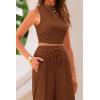 imagePRETTYGARDEN 2 Piece Sets for Women 2025 Summer Sleeveless Tank Ribbed Travel Beach Vacation Spring Lounge Wear OutfitsBrown