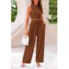 imagePRETTYGARDEN 2 Piece Sets for Women 2025 Summer Sleeveless Tank Ribbed Travel Beach Vacation Spring Lounge Wear OutfitsBrown