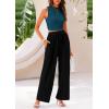 imagePRETTYGARDEN 2 Piece Sets for Women 2025 Summer Sleeveless Tank Ribbed Travel Beach Vacation Spring Lounge Wear OutfitsLake Blue Black
