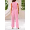 imagePRETTYGARDEN 2 Piece Sets for Women 2025 Summer Sleeveless Tank Ribbed Travel Beach Vacation Spring Lounge Wear OutfitsLight Pink
