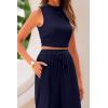 imagePRETTYGARDEN 2 Piece Sets for Women 2025 Summer Sleeveless Tank Ribbed Travel Beach Vacation Spring Lounge Wear OutfitsNavy