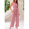 imagePRETTYGARDEN 2 Piece Sets for Women 2025 Summer Sleeveless Tank Ribbed Travel Beach Vacation Spring Lounge Wear OutfitsPink