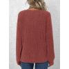 imagePRETTYGARDEN Womens Long Sleeve Henley Shirts 2025 Fall Casual Ribbed Tunic Tops Lightweight Sweaters Fashion ClothingRust