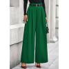 imagePRETTYGARDEN Womens Fall Wide Leg Trousers 2025 High Elastic Waist Loose Pleated Long Flowy Palazzo Work Pants with PocketsGreen
