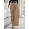 imagePRETTYGARDEN Womens Fall Wide Leg Trousers 2025 High Elastic Waist Loose Pleated Long Flowy Palazzo Work Pants with PocketsKhaki