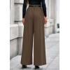 imagePRETTYGARDEN Womens Fall Wide Leg Trousers 2025 High Elastic Waist Loose Pleated Long Flowy Palazzo Work Pants with PocketsLight Brown