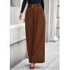 imagePRETTYGARDEN Womens Fall Wide Leg Trousers 2025 High Elastic Waist Loose Pleated Long Flowy Palazzo Work Pants with PocketsRed Brown