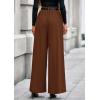 imagePRETTYGARDEN Womens Fall Wide Leg Trousers 2025 High Elastic Waist Loose Pleated Long Flowy Palazzo Work Pants with PocketsRed Brown