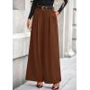 imagePRETTYGARDEN Womens Fall Wide Leg Trousers 2025 High Elastic Waist Loose Pleated Long Flowy Palazzo Work Pants with PocketsRed Brown