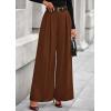 imagePRETTYGARDEN Womens Fall Wide Leg Trousers 2025 High Elastic Waist Loose Pleated Long Flowy Palazzo Work Pants with PocketsRed Brown