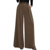 imagePRETTYGARDEN Womens Fall Wide Leg Trousers 2025 High Elastic Waist Loose Pleated Long Flowy Palazzo Work Pants with PocketsLight Brown