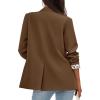 imagePRETTYGARDEN Blazers for Women 2025 Fall Work Office Suit Jackets Dressy Open Front Leopard Blazer Business Casual OutfitsBrown