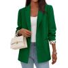 imagePRETTYGARDEN Blazers for Women 2025 Fall Work Office Suit Jackets Dressy Open Front Leopard Blazer Business Casual OutfitsGreen