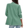 imagePRETTYGARDEN Blazers for Women 2025 Fall Work Office Suit Jackets Dressy Open Front Leopard Blazer Business Casual OutfitsLight Green