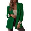 imagePRETTYGARDEN Blazers for Women 2025 Fall Work Office Suit Jackets Dressy Open Front Leopard Blazer Business Casual OutfitsGreen