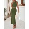 imagePRETTYGARDEN Skirt Sets Women 2 Piece Outfits Summer Outfits 2025 Going Out Crop Tops Long Maxi Skirts Beach Vacation ClothesArmy Green