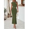 imagePRETTYGARDEN Skirt Sets Women 2 Piece Outfits Summer Outfits 2025 Going Out Crop Tops Long Maxi Skirts Beach Vacation ClothesArmy Green