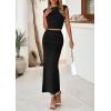 imagePRETTYGARDEN Skirt Sets Women 2 Piece Outfits Summer Outfits 2025 Going Out Crop Tops Long Maxi Skirts Beach Vacation ClothesBlack