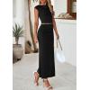 imagePRETTYGARDEN Skirt Sets Women 2 Piece Outfits Summer Outfits 2025 Going Out Crop Tops Long Maxi Skirts Beach Vacation ClothesBlack