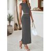 imagePRETTYGARDEN Skirt Sets Women 2 Piece Outfits Summer Outfits 2025 Going Out Crop Tops Long Maxi Skirts Beach Vacation ClothesGrey