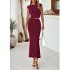 imagePRETTYGARDEN Skirt Sets Women 2 Piece Outfits Summer Outfits 2025 Going Out Crop Tops Long Maxi Skirts Beach Vacation ClothesWine Red