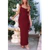 imagePRETTYGARDEN Womens 2025 Summer Wedding Guest Dress Sleeveless Ruffle Formal Cocktail Party Maxi Bodycon DressesDark Wine Red