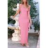 imagePRETTYGARDEN Womens 2025 Summer Wedding Guest Dress Sleeveless Ruffle Formal Cocktail Party Maxi Bodycon DressesPink