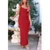 imagePRETTYGARDEN Womens 2025 Summer Wedding Guest Dress Sleeveless Ruffle Formal Cocktail Party Maxi Bodycon DressesRed