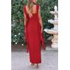 imagePRETTYGARDEN Womens 2025 Summer Wedding Guest Dress Sleeveless Ruffle Formal Cocktail Party Maxi Bodycon DressesRed