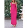 imagePRETTYGARDEN Womens 2025 Summer Wedding Guest Dress Sleeveless Ruffle Formal Cocktail Party Maxi Bodycon DressesRose Red