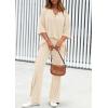 imagePRETTYGARDEN 2 Piece Lounge Sets for Women Summer 2025 Short Sleeve Tops Wide Leg Pants Matching Travel Outfits ClothingBeige