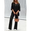 imagePRETTYGARDEN 2 Piece Lounge Sets for Women Summer 2025 Short Sleeve Tops Wide Leg Pants Matching Travel Outfits ClothingBlack