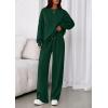 imagePRETTYGARDEN 2 Piece Sets For Women Fall Trendy Long Sleeve Sweatshirt Wide Leg Pants Loungewear Set Matching SweatsuitDark Green