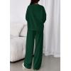 imagePRETTYGARDEN 2 Piece Sets For Women Fall Trendy Long Sleeve Sweatshirt Wide Leg Pants Loungewear Set Matching SweatsuitDark Green