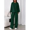 imagePRETTYGARDEN 2 Piece Sets For Women Fall Trendy Long Sleeve Sweatshirt Wide Leg Pants Loungewear Set Matching SweatsuitDark Green