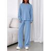 imagePRETTYGARDEN 2 Piece Sets For Women Fall Trendy Long Sleeve Sweatshirt Wide Leg Pants Loungewear Set Matching SweatsuitLight Blue