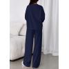 imagePRETTYGARDEN 2 Piece Sets For Women Fall Trendy Long Sleeve Sweatshirt Wide Leg Pants Loungewear Set Matching SweatsuitNavy