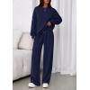 imagePRETTYGARDEN 2 Piece Sets For Women Fall Trendy Long Sleeve Sweatshirt Wide Leg Pants Loungewear Set Matching SweatsuitNavy