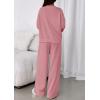 imagePRETTYGARDEN 2 Piece Sets For Women Fall Trendy Long Sleeve Sweatshirt Wide Leg Pants Loungewear Set Matching SweatsuitPink