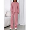 imagePRETTYGARDEN 2 Piece Sets For Women Fall Trendy Long Sleeve Sweatshirt Wide Leg Pants Loungewear Set Matching SweatsuitPink