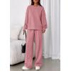 imagePRETTYGARDEN 2 Piece Sets For Women Fall Trendy Long Sleeve Sweatshirt Wide Leg Pants Loungewear Set Matching SweatsuitPink