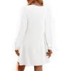 imagePRETTYGARDEN Fall Dresses for Women 2025 Long Sleeve Mini Short Flowy A Line Casual Holiday Party Tunic Dress Fashion ClothesWhite