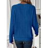 imagePRETTYGARDEN Fall Fashion 2025 Long Sleeve Shirts for Women Ribbed Knit V Neck Dressy Casual Lightweight Sweaters Tunic TopsRoyal Blue