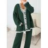 imagePRETTYGARDEN Lounge Sets for Women Fall 2025 Loungewear 2 Piece Outfits Cardigan Sweaters Track Suit Matching Winter ClothingDark Green
